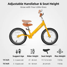 Load image into Gallery viewer, JOYSTAR Balance Bike for Toddlers and Kids Ages 3-9 Years Old Kids, Push Bike for Big Kids, No Pedal Sport Training Bicycle