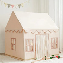 Load image into Gallery viewer, Play Tent with Padded Mat, Cream Kids Playhouse with Multiple Windows