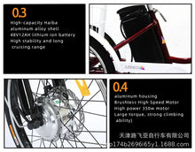 Load image into Gallery viewer, 20 Inch Electric Tricycle For Adults 350W 12AH 33KG 30-35KM loading weight150KG Three Wheel Electric Bicycle Electric Cargo Bike