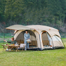 Load image into Gallery viewer, Camping Family luxury Tent 4-12 Person Double Layers Oversize 2 Rooms Thickened Rainproof Outdoor Family Camp Tour Equipment