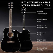 Load image into Gallery viewer, 41 in Beginner Acoustic Guitar Full Size All Wood Cutaway Guitar Starter Set Bundle with Case, Children's Day Gift , Wood guitar