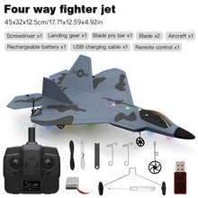 Load image into Gallery viewer, F22 aircraft model remote control aircraft fighter electric foam aircraft children's toy unmanned fixed wing glider