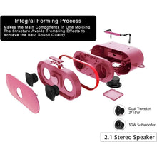 Load image into Gallery viewer, RHM Karaoke Machine,2 Wireless Microphones,Rechargeable Battery Speaker,Portable PA Speaker System with Bluetooth/AUX/USB/SD