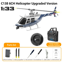 Load image into Gallery viewer, 1:33 C138 RC Helicopter Upgrade Airplane 6 Axis Gyro Altitude Hold 2.4G Remote Control Helicopter Plane Toys for Adult Kid
