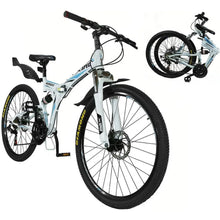 Load image into Gallery viewer, Bicycle 26 inch folding mountain bike, 21 speed bikes trail adult commuter vehicle, portable mountain bike