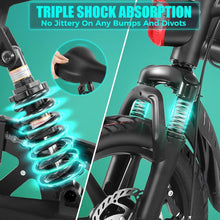 Load image into Gallery viewer, Folding Electric Bike for Adults,374Wh Ebike, 20MPH Bikes, 14" Foldable Electric Bicycle,UP to 45 Miles Electric Bikes