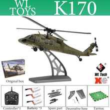 Load image into Gallery viewer, Wltoys K170-K270 UH-60L 2.4G 4CH 6-Axis Gyro Brushless Motor Military Green RC Helicopter RTF And XK K170 K270