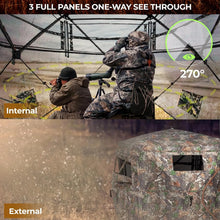 Load image into Gallery viewer, Hunting Tent 270° See Through Ground Blinds - 2-3 and 3-4 Person Pop Up Deer Blinds, Portable and Durable Blinds for