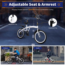 Load image into Gallery viewer, 20” Folding Bike-7-Speed Shifter Double Brake System Adult Folding Bike Height Adjustable Foldable Bike for Teens