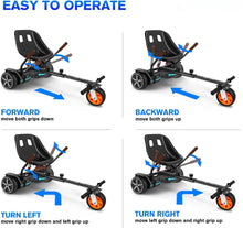Load image into Gallery viewer, Hoverboard Go Kart with Rear Shock Absorption, Hoverboard Seat Attachment Accessory for 6" to 10" Hoverboard, Adjustable Frame