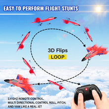 Load image into Gallery viewer, F22 Raptor RC Plane 2.4G 2CH Remote Control Foam Aircraft With LED Lights RC Glider Airplane Toys Gifts For Children