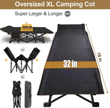 Load image into Gallery viewer, Oversized XXL Folding Camping Cot, Portable Sleeping Bed for Camp Office Use Outdoor Cot Bed for Traveling