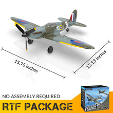 Load image into Gallery viewer, VOLANTEXRC RC Plane 4 Channel Remote Control Airplane Fighter Spitfire RTF with Aileron, Gyro, Aerobatics & 3 Modes Easy to Fly