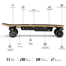 Load image into Gallery viewer, Electric Skateboard with Remote, 28 MPH Top Speed, 11 Miles Range,330 Pounds Max Load, Maple Cruiser for Adults and Teens