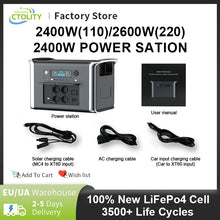 Load image into Gallery viewer, 2600W 2400W portable power station lifepo4 UPS Power Supply Camping Solar Electric Generator Power Bank Rechargeable battery Out