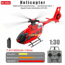 Load image into Gallery viewer, RC ERA Helicopter C190 1:30 H145 Scale 2.4G 6CH 6-Axis Gyro Optical Flow Localization Altitude Hold Flybarless RC Helicopter RTF
