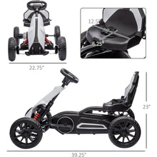 Load image into Gallery viewer, 12V Electric Go Kart for Kids, Outdoor Ride-On with Forward Backward Drive & Adjustable Speed, White