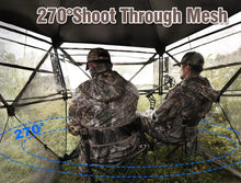 Load image into Gallery viewer, Hunting Blind with chair, 270 degree Shoot Through Mesh with Silent Sliding Window, 2-3 Person Ground Deer Stand Pop Up Tent