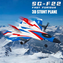 Load image into Gallery viewer, SG-F22 RC Airplane 3D Stunt Plane Model 2.4G Remote Control Fighter Glider Electric Rc Aircraft Toys For Children Adults