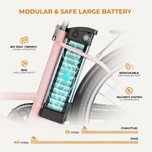 Load image into Gallery viewer, Electric Bike 350W Cruiser Bicycle Up to 40 Miles Removable Battery, 7-Speed and Dual Shock Absorber, 26" Electric Commuter