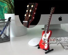 Load image into Gallery viewer, 1/6 Scale Toy Handmade wooden Red color Folk electric guitar model instrument