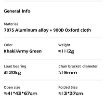 Load image into Gallery viewer, Qunature Folding Camping Portable Picnic Moon Chair Outdoor Chair Lightweight Bearing Strong Ride Fishing Hiking Chair