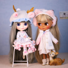 Load image into Gallery viewer, white skin joint body colorful hair glossy, matte face nude doll