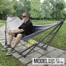 Load image into Gallery viewer, Double Hammock with Stand Included for 2 Persons/Foldable Hammock Stand 600 Lbs Capacity Portable Case - Outdoor Camping Hammock