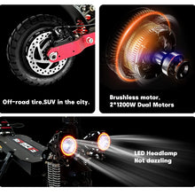 Load image into Gallery viewer, High Powered Off-Road Tyre, Two Wheel Dual Hub, Electric Folded Scooters, E Scooter, 2400W, 48V, 2000W, 3000W