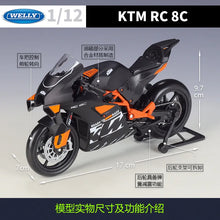 Load image into Gallery viewer, 8C Road Racing Heavy Locomotive Simulated Alloy RC Motorcycle Model
