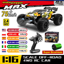 Load image into Gallery viewer, WLtoys 16101 Pro 1:16 75KM/H 4WD RC Car With LED Light 2.4G Remote Control Cars High Speed Drift Monster Truck for Children Gift