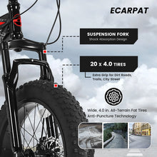 Load image into Gallery viewer, Ecarpat 20 Inch Kids' Bike, 4-Inch Wide Fat Tire Snow Mountain Bike, 7 Speed for Boys Girls Children Kids' Bicycles, Steel Frame