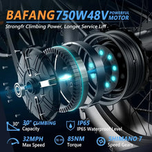 Load image into Gallery viewer, Electric Bike for Adults, Mountain Ebike, Removable LG Battery, 27.5/26" Fat Tire Electric Bicycle 7 Speed | Front Suspension