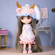 Load image into Gallery viewer, white skin joint body colorful hair glossy, matte face nude doll