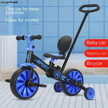 Load image into Gallery viewer, Children's Balance Bike Tricycle Pedal Bike Walker 2-3-6 Years Old Boys And Girls Treasure Three-in-one Bike With Push Handle