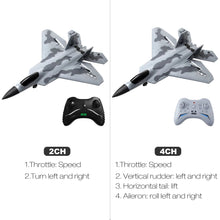 Load image into Gallery viewer, FX922 RC Plane 2.4G 2CH/4CH Remote Control Airplane F-22 Raptor Fighter EPP Foam Glider Aircraft Toys for Boys