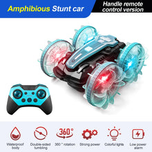 Load image into Gallery viewer, New LED Amphibious RC car Dual remote control waterproof stunt car double side flip drift drive 360 ° rotation rc cars Kids toy