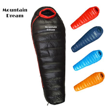 Load image into Gallery viewer, Winter Down Sleeping Bag Adult Mummy White Goose Down Warm Sleeping Bag Three Seasons Suitable For Camping Trips