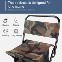 Load image into Gallery viewer, 1pc Outdoor Fishing Chair with Storage Bag Outdoor Folding Portable Beach Chair Camouflage Back Chair Lightweight Waterproof