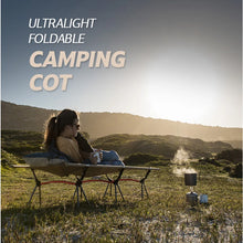 Load image into Gallery viewer, WESTTUNE Camping Cot with Leg Extenders Portable Folding Bed Ultralight Aluminum Alloy Sleeping Cot for Outdoor Hiking Travel