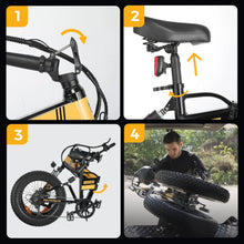 Load image into Gallery viewer, Electric Bike for Adults 750W Peak Motor Up to 20 MPH 60 Miles,600wh Removable Battery,Folding 20" x 4.0" Tire Electric Bicycle