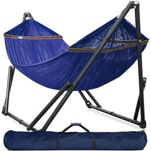 Load image into Gallery viewer, Double Hammock with Stand Included for 2 Persons/Foldable Hammock Stand 600 lbs Capacity Portable Case - Inhouse,Outdoor,Camping
