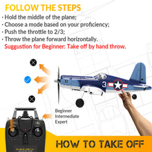 Load image into Gallery viewer, Volantex RC Planes for Adults,4-CH F4U Corsair RC Airplane,One-Key Aerobatic, Stable and Safe,Suitable for Outdoors and Gifts