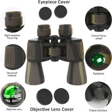 Load image into Gallery viewer, High-power military binoculars 20x50 compact waterproof birdwatching travel hunting star-watching BAK-4 prism FMC lens for adult