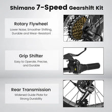 Load image into Gallery viewer, Bike 20 Inch Wheels for Kids, 4" Wide Fat Tire Snow Mountain Bike Steel Frame, 7 Speed Teenager Children Kids' Bicycles