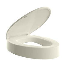 Load image into Gallery viewer, Ccbello ELONGATED toilet seat risers for seniors, Slow Close, Elevated toilet seat, Heavy Duty, Never Loosen, Raised toilet seat elongated bowl, Almond/Bone(18.5”)
