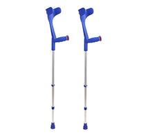 Load image into Gallery viewer, PEPE Mobility Forearm Crutches for Adults (x2 Units) Open Cuff, Adjustable Height, Aluminium, Made in Europe Blue
