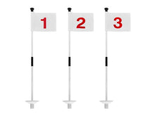 Load image into Gallery viewer, Foldable Portable Golf Flagstick (White) - Sectional Pin with Putting Flag, Great for Backyard Practice &amp; Home Yard Golf Setup
