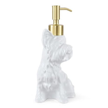 Load image into Gallery viewer, NEWHENGS Yorkshire Terrier Shaped Soap/Lotion/Hand Sanitizer Dog Lover Stainless Steel Pump Dispenser for Dog Gifts, Refillable for Kitchen and Bathroom(White)
