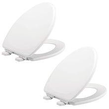 Load image into Gallery viewer, Mayfair Linden Slow Close Toilet Seat, Non Slip Heavy Duty Wood, Easy Install, Made in USA, Elongated, White, 2 Pack
